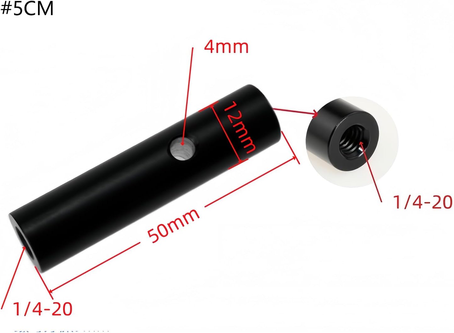 Aluminum Alloy 1/4-20 Female to Female Threaded Adapter Connection Rod for Tripod Camera Mount Light Stand Accessories Tripod Light Stand Extension Adapter
