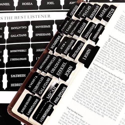 Bible Tabs for Men 90 Pieces Large Print Small Bible Bookmarks Index Tabs Study Supplies Guide Kit Black Baptism Christian Gifts for Women Fathers Day Beginner Easy to Read