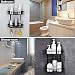 Hoomtaook Rinconera Ducha Bandeja de baño triangular negra, Cesta de ducha, Rinconera,...