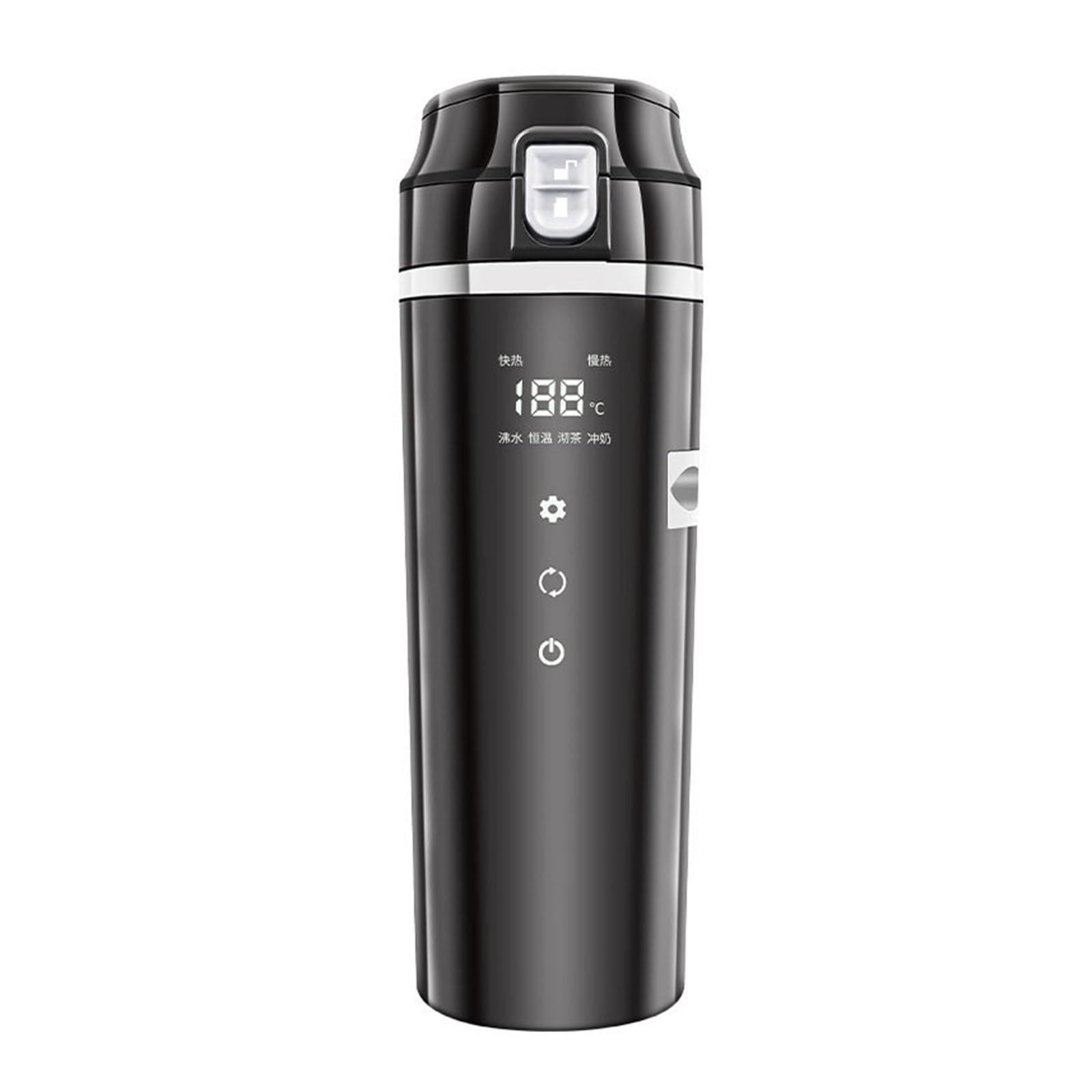 Elegante y portátil taza de calefacción compacta y a prueba de fugas, hervidor eléctrico que se mantiene fresco con bebidas calientes en movimiento