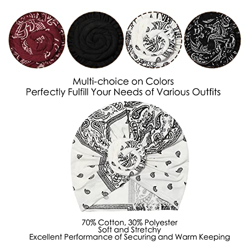 Image of KYNARI Turban Head Wraps for Women, Pretied Stretch Bonnet Hair Wrap | African Knot Turban Hats Pre Twist Headwear Soft Head Scarf Elastic and Breathable Head Covering Cancer Caps for Black Women
