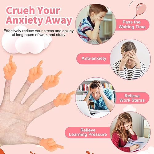 20-PCS-Tiny-Middle-Finger-Puppet-Miniature-Small-Hands-Funny-Hand-Puppet-for-Game-Prank-Gag-Performance-Party-Favors-Ealistic-Cute-Little-Hand-Finger-for-Gifts