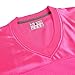 Pullonsy Hot Pink Men's Women's Football Jerseys for Adult V-Neck Practice Shirts University Mesh Game Tops Fitness Outfits Black Stripe-Pink Jersey,Men Size Large