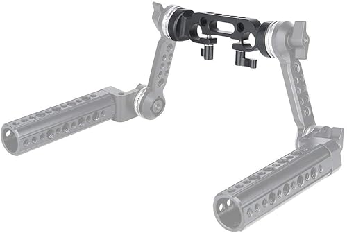 Miniatura 1 de NICEYRIG Rosette Mount Conector de brazo de extensión con abrazadera de varilla doble de 0.591 in para ARRI estándar (M6 1.252 in) Juego de mango
