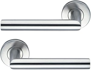 💎 74% MEGA DEAL! Bricard 666452 Paire de poignées de Porte sur Rosace INOX Tempo Disco, carré de 7mm