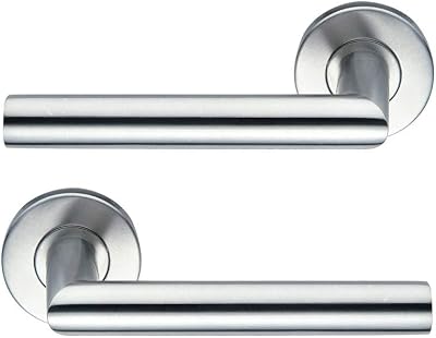 💎 74% MEGA DEAL! Bricard 666452 Paire de poignées de Porte sur Rosace INOX Tempo Disco, carré de 7mm