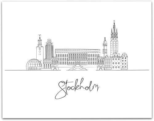 Vista 111 de París Skyline - Decoración de pared para sala de estar, arte de pared en blanco y negro, cuadros de pared de horizonte europeo para sala de estar