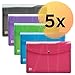 Produktbild Oxford hawai Brieftaschen A4, aus Kunststoff, transparent, 5 Farben, 5er Pack