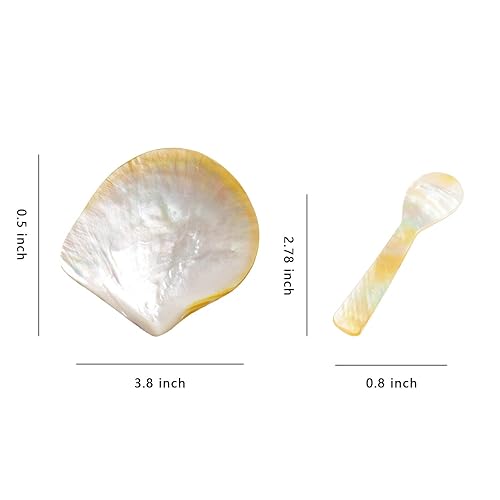 Miniatura 5 de Juego de 4 piezas de caviar hecho a mano, plato de caviar de nácar negro/dorado y 2 cucharas de perlas para joyería de caviar, regalo de Navidad