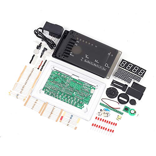 Electronic Clock Kit Digital , ECL-1227 Chip Led Clock Kit Digital Clock Kit Electronic Soldering Clock w/Alarm DIY LED Electronic Clock Kit (Red)