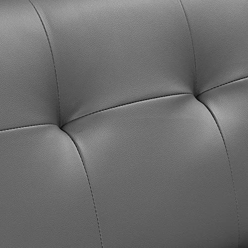 Yaheetech 3er-Sofa Couch Schlafsofa Bettsofa Klappsofa mit Schlaffunktion, Kunstleder, grau