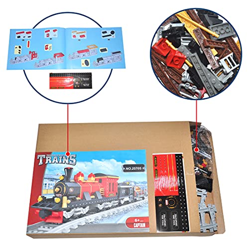 MARLO Technik City Zug Baustein Modell, City Personenzug mit 8 Schienen, Schienenzug mit Kompatibel mit Lego - 410 Teile – Bild 6