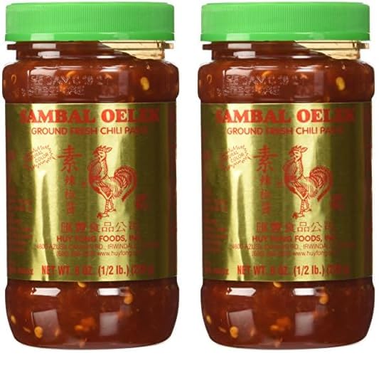 Huey Fong Sambal Oelek Chili Paste 8 Oz (Pack of 2)
