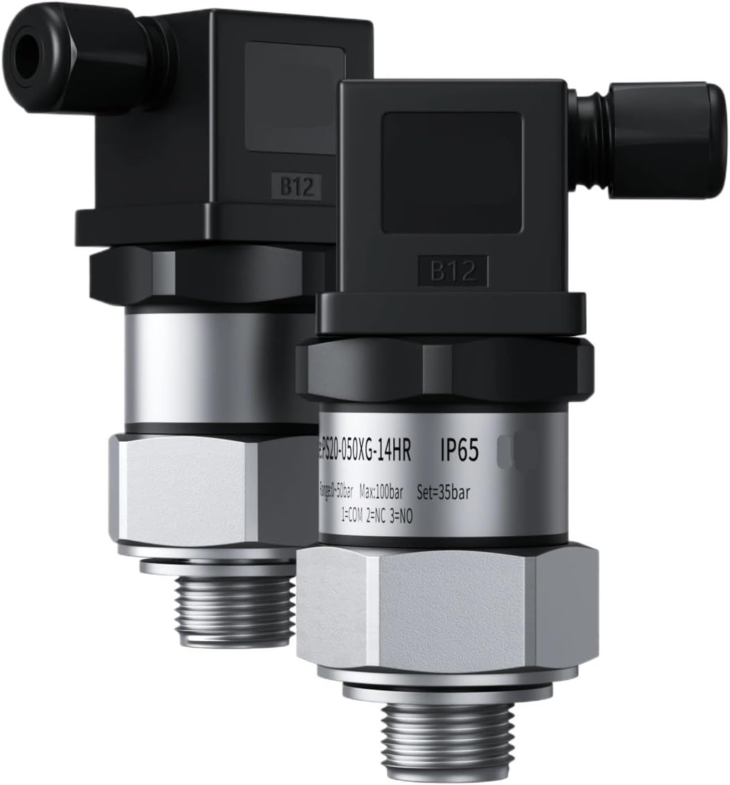 0-100bar 0-200bar 0-250bar Stainless Steel Piston Pressure Controller Water Pump Air Oil Hydraulic Pressure Switches(M20-1.5 thread,0.1-5bar)