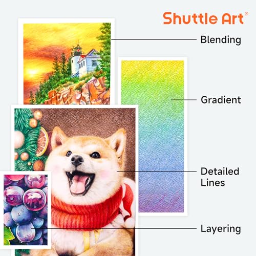 Image of Shuttle Art Colouring Pencils Set, Colouring Pencils for Adults with 260 Vibrant Colours, Shatterproof Soft Wooden Pencils for Adults and Children in Tin Box, Colouring Pencils for Drawing, Painting