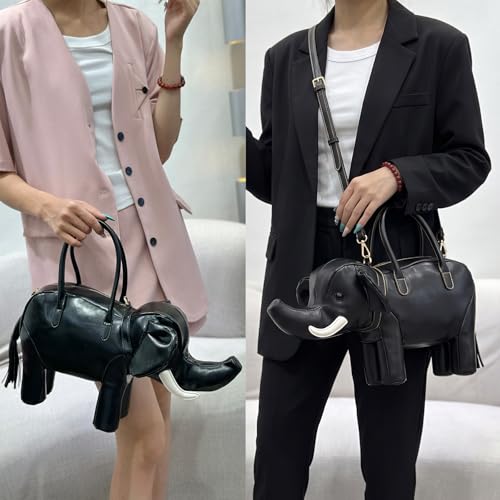 Image of Women PU Leather Unique Novelty 3D Elephant Shaped Handbag Purse Crossbody Shoulder Bag