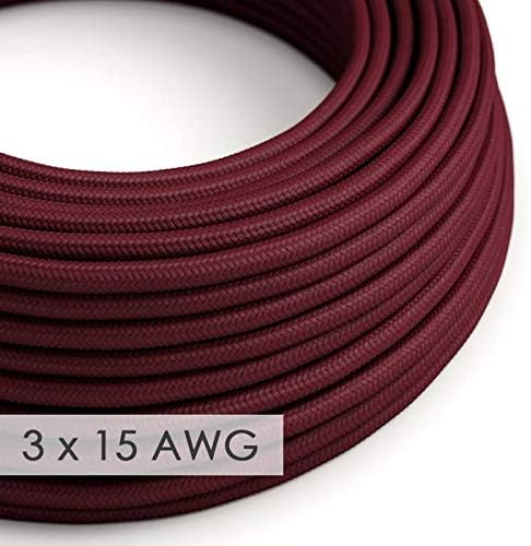 Extension Cord - Round Burgundy Rayon RM19-15/3 AWG - 50ft
