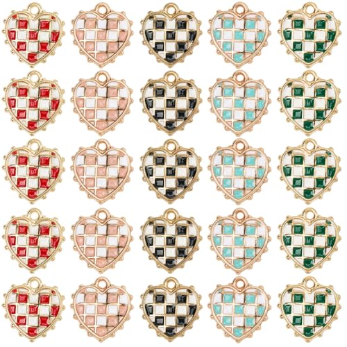 Breloques à carreaux style dessin animé pour ateliers bijoux du week-end