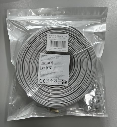 BUSOHE Cat 8 Ethernet Cable 40m, High Speed Flat Gigabit RJ45 Lan Network Cable, 40Gbps 2000Mhz Internet Patch Cord Compatible with Router, Modem, PC, Laptop, Printer - Image 8