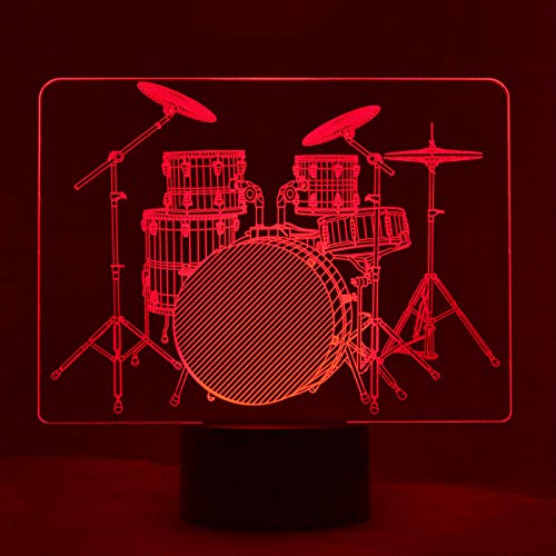 Drum Set - 3D LED LAMP Optical Illusion Light with 7 Color Changing Lighting Effects
