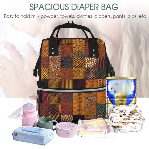 Sac à langer imprimé africain en patchwork chic pour maman active - 5