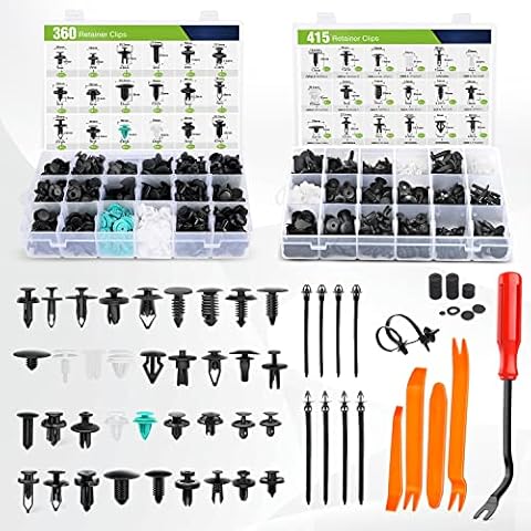 Frokom 36 Most Popular Sizes Nylon Bumper Fender Rivets,820pcs Car Push Retainer Clips Fasteners Cars Body Kits,Fasteners Remover for Ford GM Toyota Honda Chrysler BMW Benz Nissan Subaru Audi Cover