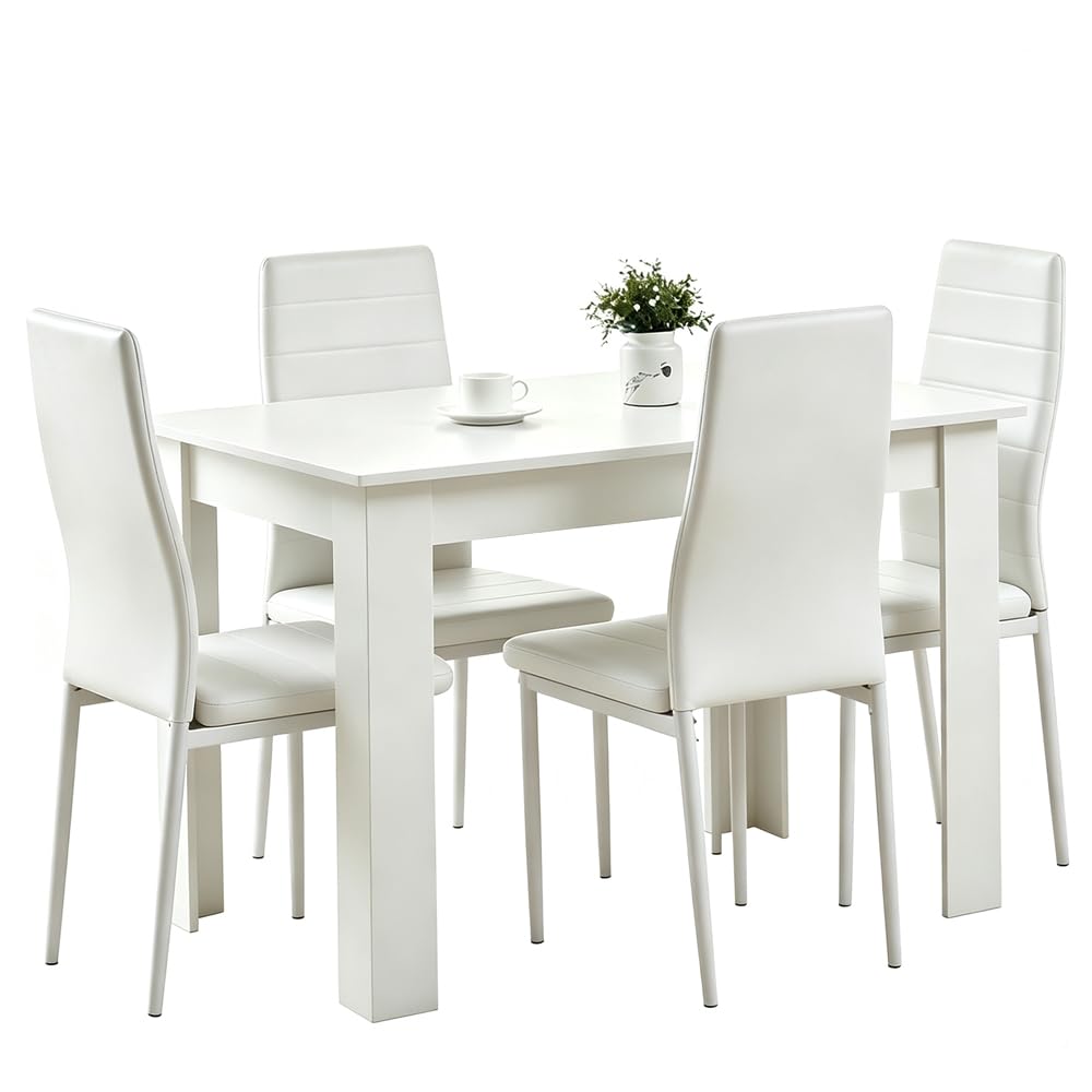Rainbow Tree 5 Piece Dining Table and Chairs Set 4 for Dining Room, Modern Wooden Dinner Table with 4 Chairs for Family Dinner Set