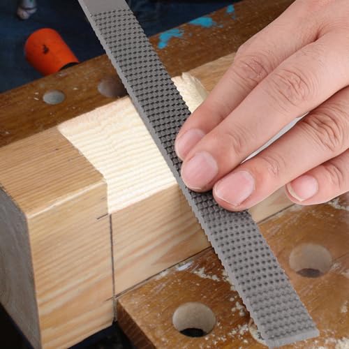 REALTEK 3-Piece 12" Wood Rasp File Set with 4" Longer Rubber Grip, T12 High Carbon Wood File Set for Woodworking, Flat/Half Round/Round Perfect Files for Wood Manual Cutting and Sharping - Image 6