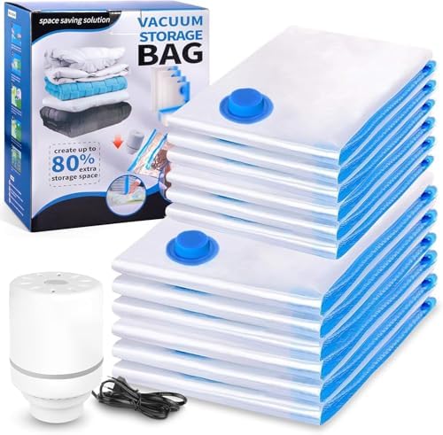 Vacuum Bags Clothes 12 Pieces 6L 80 x 60 cm, 6S 60 x 40 cm, with ...