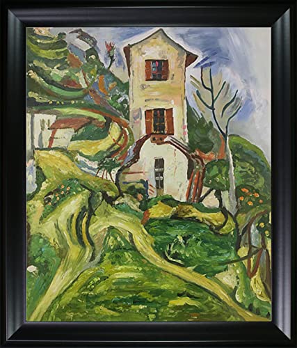 La Pastiche The White House with Black Matte Frame, 25" x 29", Green