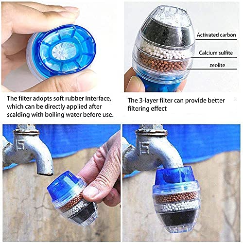 Aiptosy DS 3 Pack Faucet Mount Filters,Faucet Water Filter Purifier Kitchen Tap Filtration Activated Carbon Removes Chlorine Fluoride Heavy Metals Hard Water thumb #2