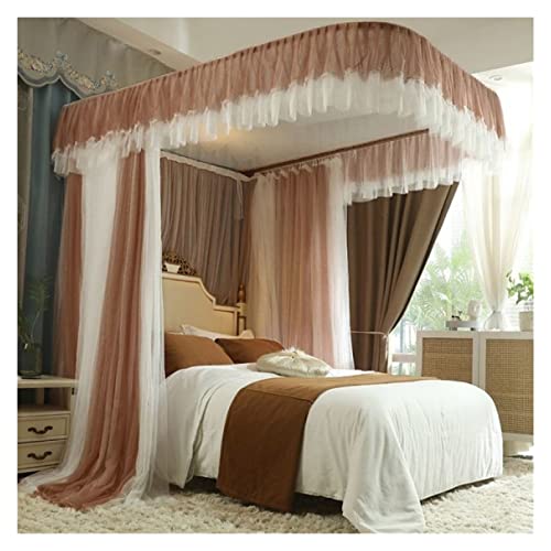 Mosquitera con soporte rosa 180x210 y dosel de cama estilo princesa 2