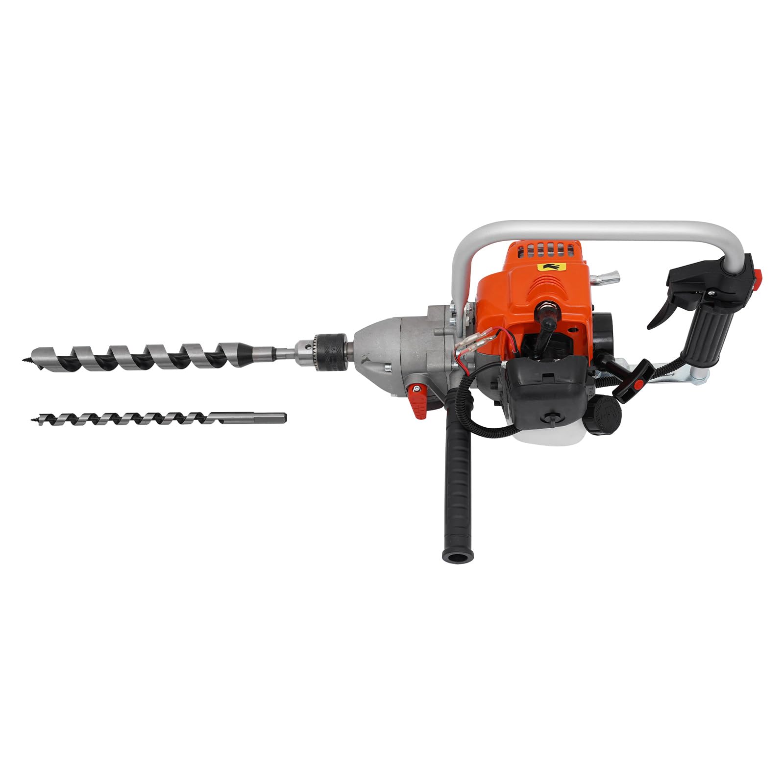 Wiertło do gleby na benzynę, 800 W, wiertło ogrodowe z 2 końcówkami Ø | Wiertło spalinowe z silnikiem o pojemności 25,4 cm³, bezprzewodowa wiertarka do ogrodnictwa, rolnictwa i budów na zewnątrz