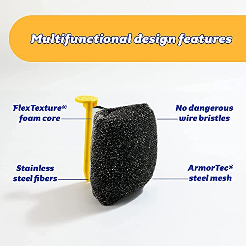 Scrub Daddy BBQ Daddy Grill Brush Head Refill - Bristle Free Steam Cleaning Scrubber - Grill Cleaning Brush Attachment with ArmorTec Steel Mesh for Grates (1 Count)