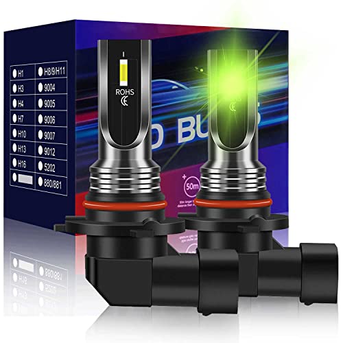 Fog Light LED Bulbs 9006 HB4 Super Bright High Power High Penetration Green Lemon Fog Light 360°Illumination DRL Replacement LED Bulbs Conversion Kit Halogen Replacement For Car Truck SUV Pack of 2