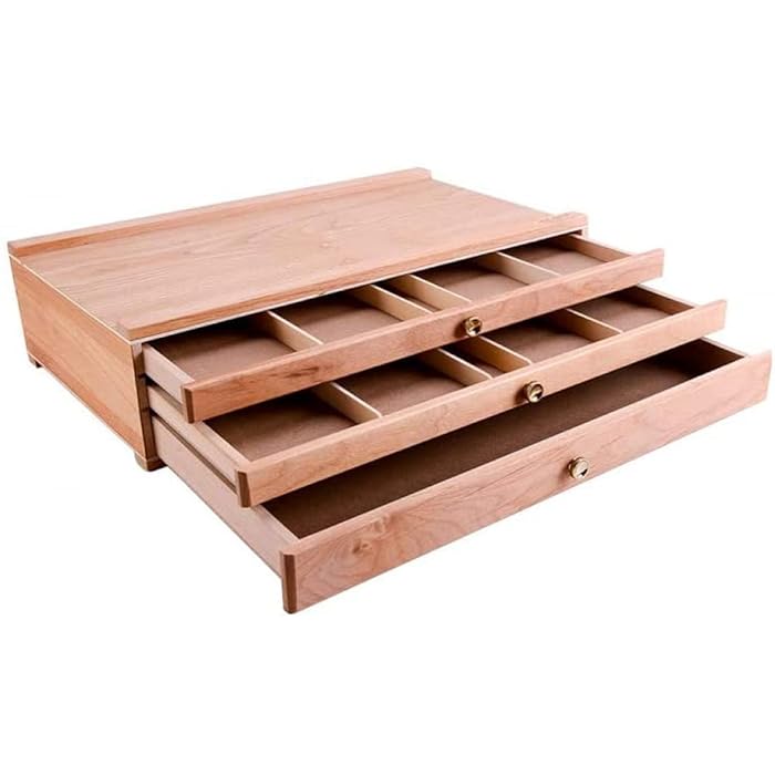 Buy Portable Desktop Art Supply Wooden Storage Box,Case Easel with 3