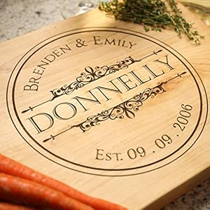 USA Handmade Wood Cutting Board Laser Etched With your Anniversary Date and Names! Sizes SM-XXL Wedding gifts…