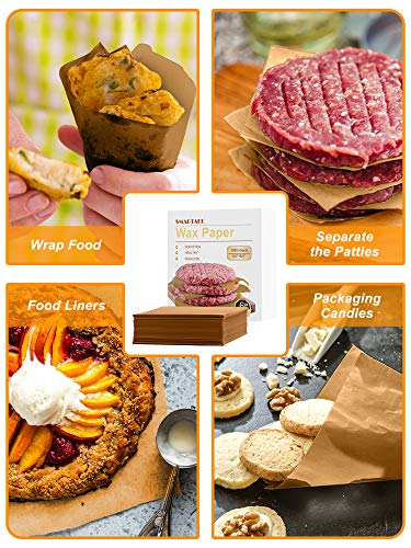 Smartake 6 X 6 Inches Wax Paper, 1000 Pcs Non-Stick Hamburger Patty Paper, Square Sandwich Separators Wrap Paper, For Lunch, Restaurants, Barbecues, Picnics, Parties, Barbecue, Unbleached #TOP7