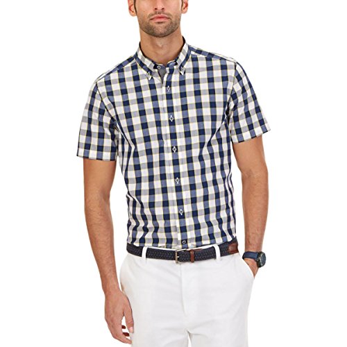 Nautica Men's Large Plaid Short Sleeve Shirt