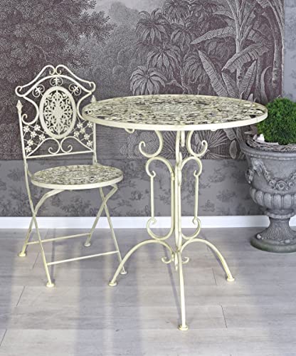 Gartentisch Nostalgie Tisch Shabby Chic Weiss wie Anno 1910 Antik Stil WK009 Palazzo Exklusiv – Bild 5