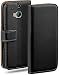 Produktbild moex Klapphülle kompatibel mit HTC One M8 / M8s Hülle klappbar, Handyhülle mit Kartenfach, 360 Grad Flip Case, Vegan Leder Handytasche, Schwarz