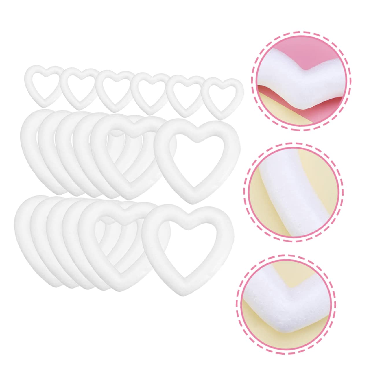Cabilock 3 Set di Kit per Realizzare Ghirlande in Schiuma A Forma di Cuore per Decorazioni per La Casa Personalizzate Adatte per Progetti Fai da Te 18 Pezzi*3