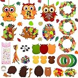 MITTRICH Filz Bastelset für Deko, 9 Stück herbst basteln mit kindern, Igel Owl Bastelset Kinder, bastelset herbst kinder, für Jungen Mädchen Herbstdeko DIY Herbstdeko Festliches Geschenk