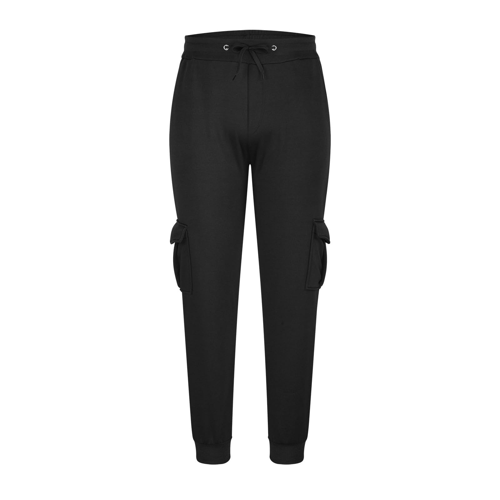 XUNRYAN Men's Casual Cargo Pants Hiking Pants Workout Joggers Sweatpants for Men High Waisted Outdoor Trousers with Pockets Black