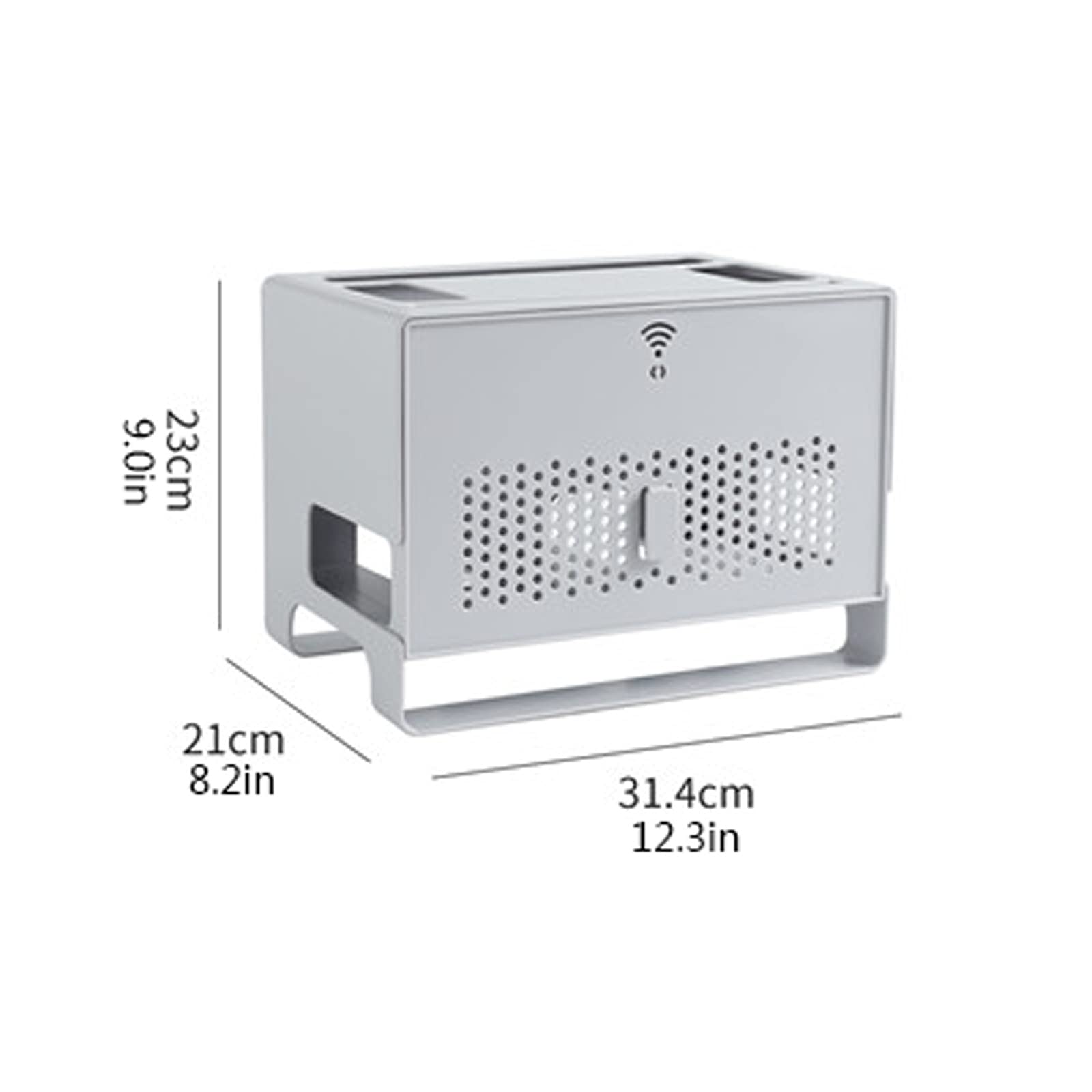 Kabelmanagementbox Multifunktionale Aufbewahrungsbox für drahtlose Router Große Kabelmanagementbox mit Abdeckung Abnehmbare Aufbewahrungsbox für Steckdosenleisten für das Heimbüro, Weiß/Grau Netzkab