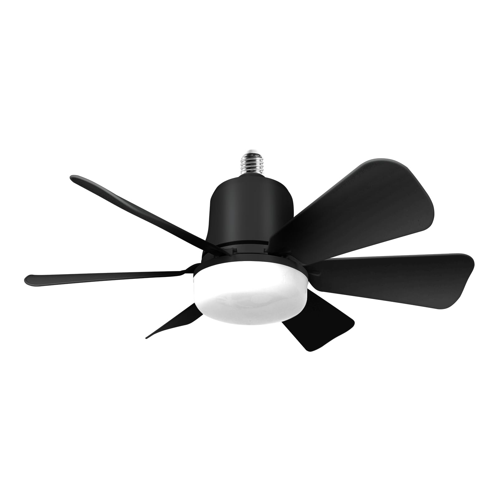 Ventilateur de plafond Himmel avec lumière noir, 3 vitesses et 6 pales pour chambre et salon