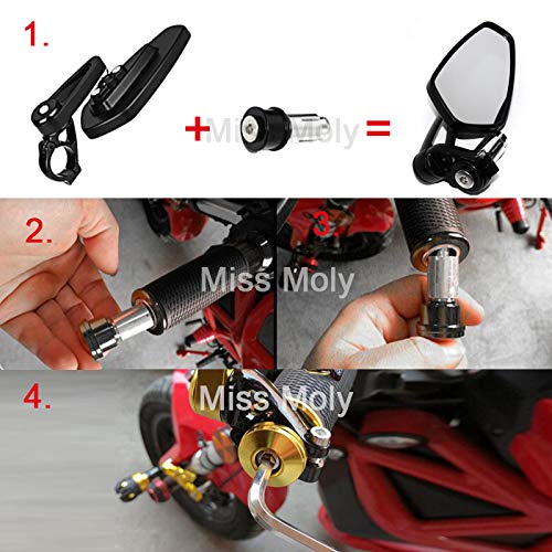 Rétroviseurs Moto Ronds – Paire Aluminium, Diamètre 7,8 Cm, Pour Guidon 7/8 Pouce, Couleurs Disponibles