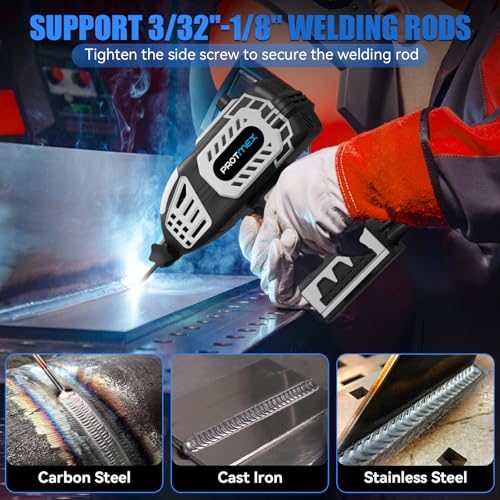 Portable Handheld Welder- 110V Portable Welder Machine IGBT Inverter with 5 Adjustable Currents, 20PCS Rods, ARC Welder Gun Fits 3/32"-1/8" Welding Rods for Home Projects, DIY, Repair — view 5