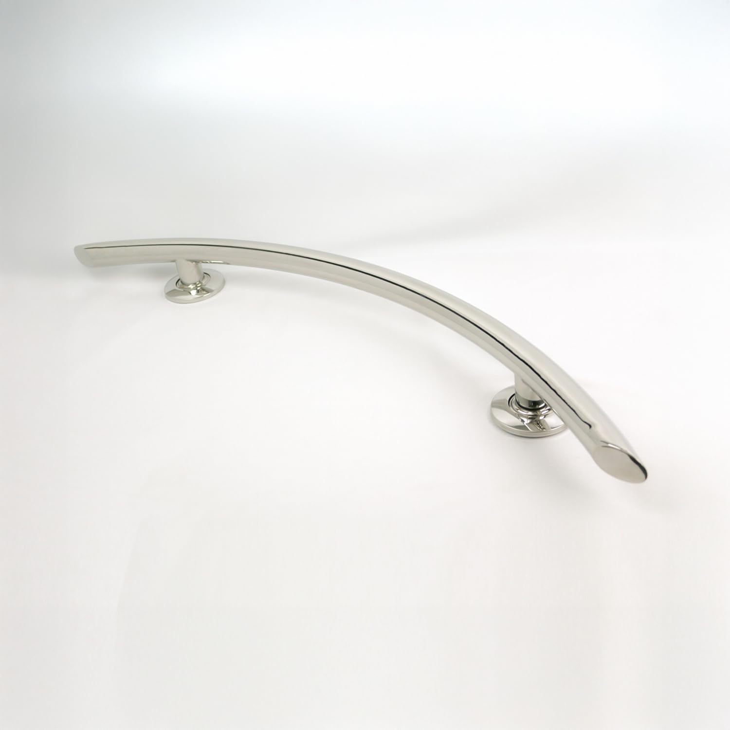 30" Designer Crescent Curved Bathroom Shower Grab Bar, Polished Finish
