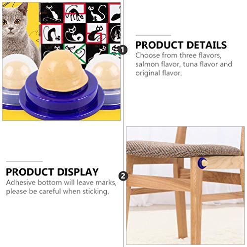 ULTECHNOVO 3Pcs Catnip Bola Doces Gato Lamber Tratar de Açúcar Sabor Atum Gato Lanches Vitamina Wall